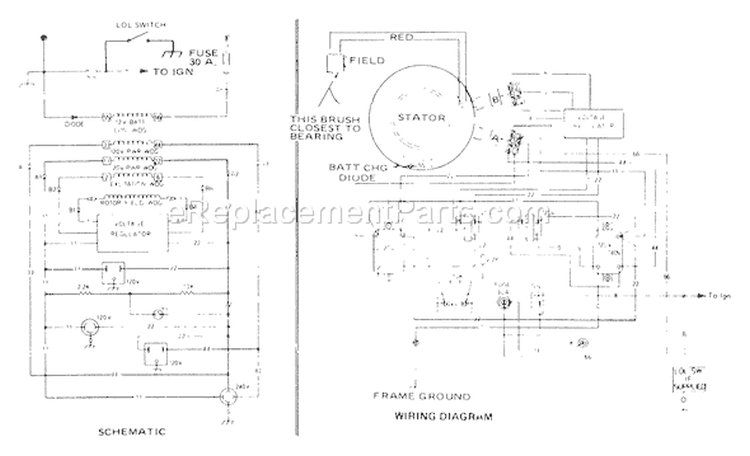 Page K Diagram and Parts List for 8649-1  Briggs and Stratton Generator